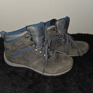 Timberland Gray and Blue Hiking Boots